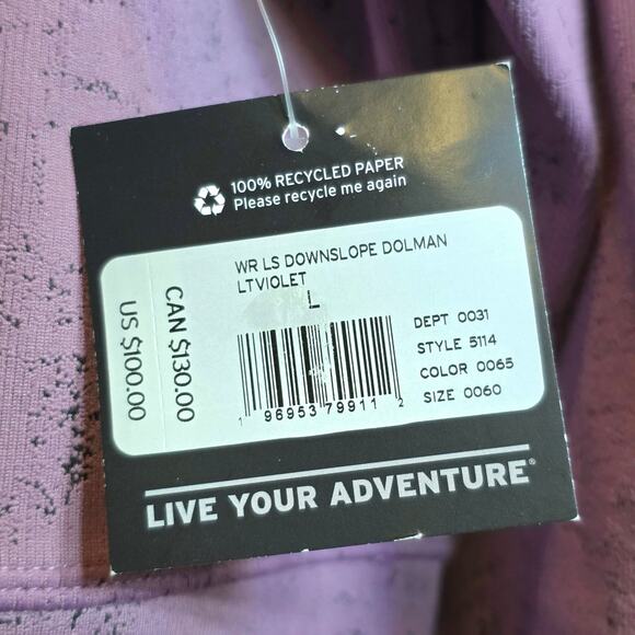 Eddie Bauer Downslope Dolman-Sleeve Sweatshirt Womens Sz Large Purple Pullover - Picture 10 of 12